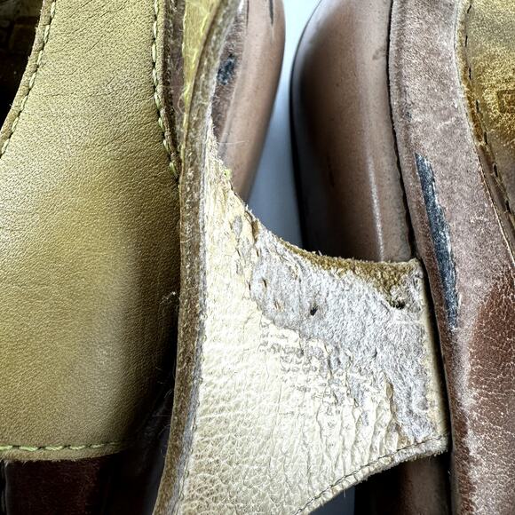 Dansko Lolita Sandal Leather Slingback Strappy Rocker Block Heel Yellow 10 - Picture 7 of 8